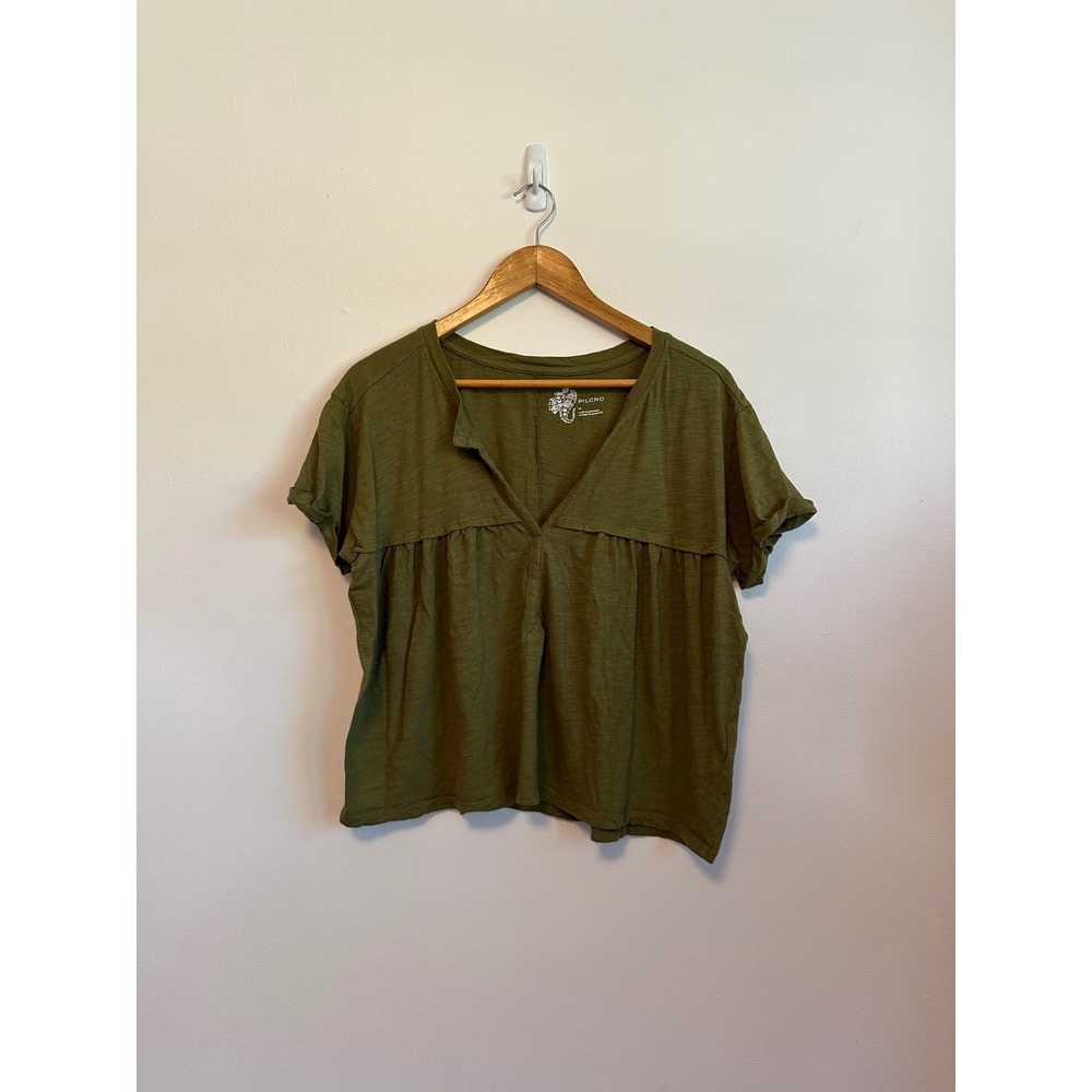Pilcro Babydoll Short Sleeve Cotton T-Shirt | Size Medium